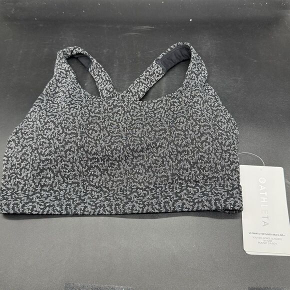 Athleta Black Medium impact Ultimate Textured Sports Bra Womens Size Small NEW - Picture 1 of 6